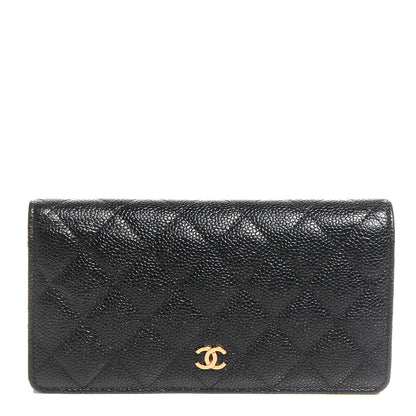 Chanel Caviar Quilted Yen Wallet Black 1 of 9