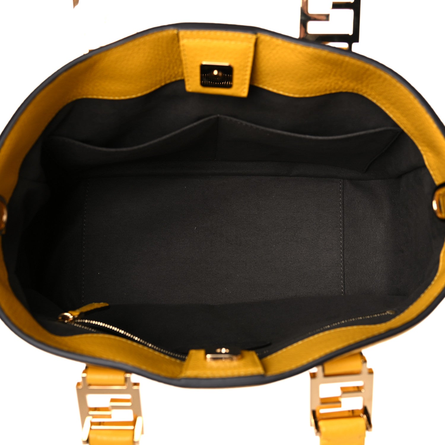 Fendi Cuoio Romano Selleria Small FF Tote Sunflower 5 of 9