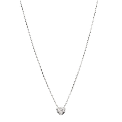 David Yurman Sterling Silver Diamond Petite Pave Heart Necklace 1 of 4