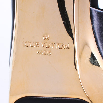 Louis Vuitton Leather Peep Toe Gold Plate Pumps 39 3 of 7