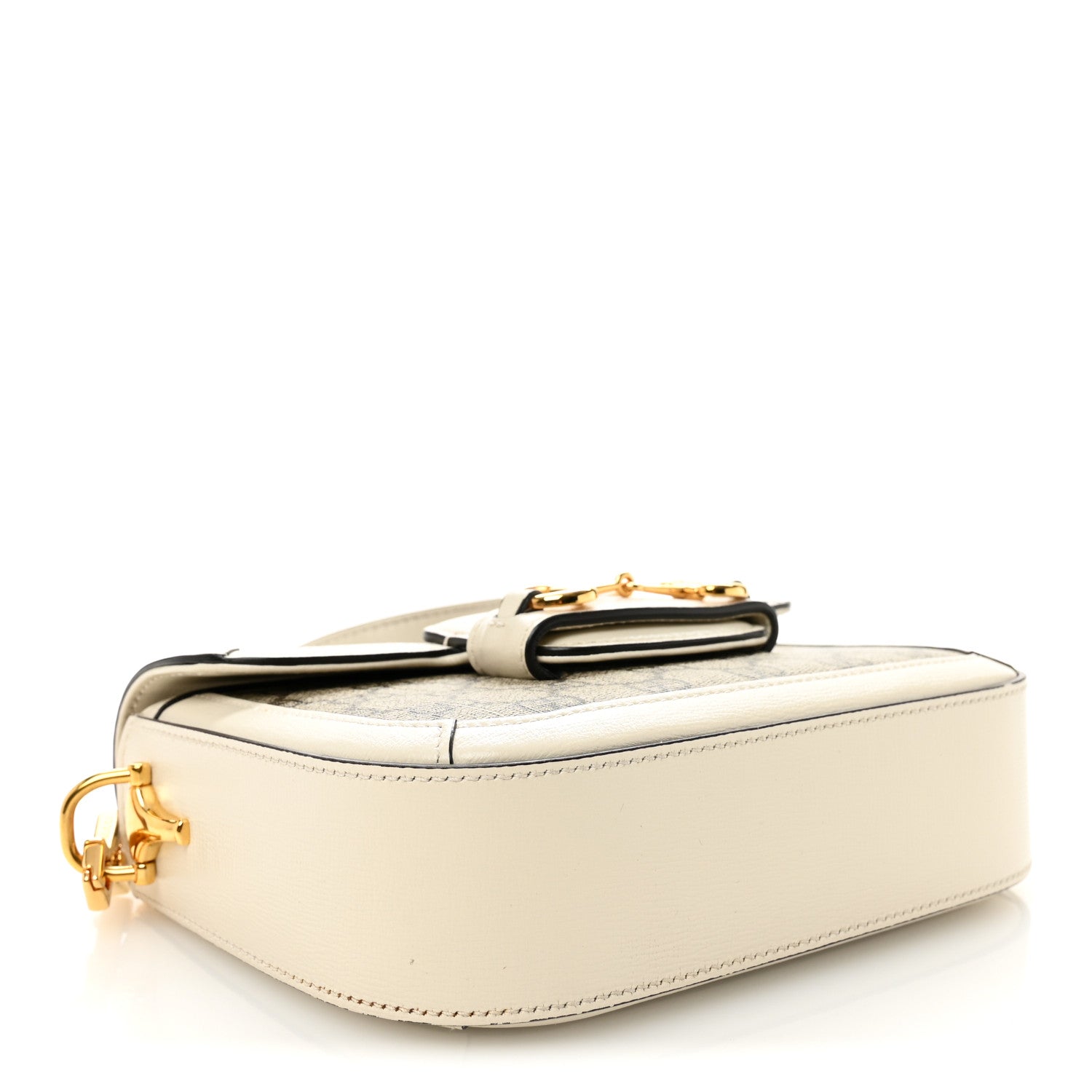 Gucci GG Supreme Monogram Web Mini Horsebit 1955 Shoulder Bag Beige Mystic White 4 of 10