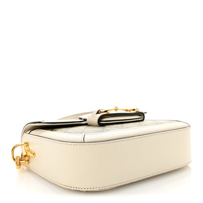 Gucci GG Supreme Monogram Web Mini Horsebit 1955 Shoulder Bag Beige Mystic White 4 of 10
