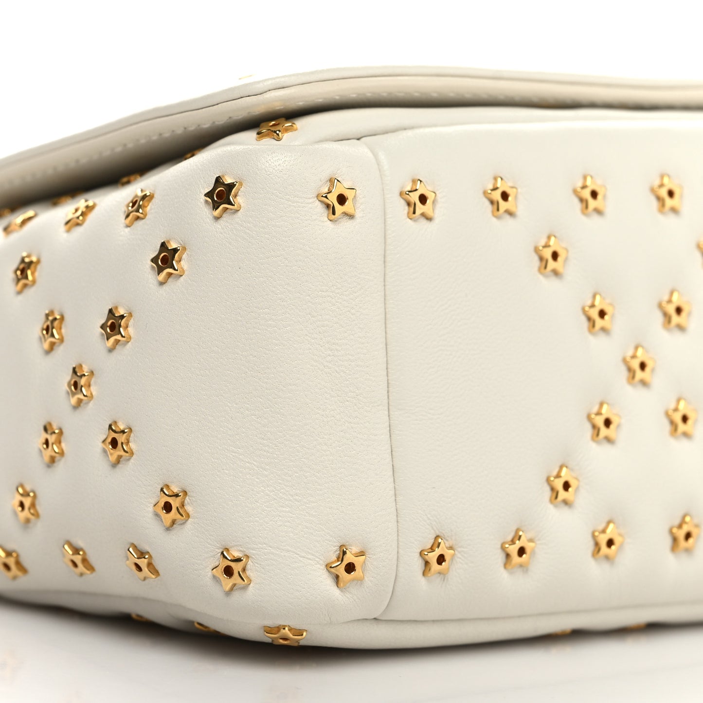 Calfskin Star Motif Macrocannage Mini Caro Bag Latte
