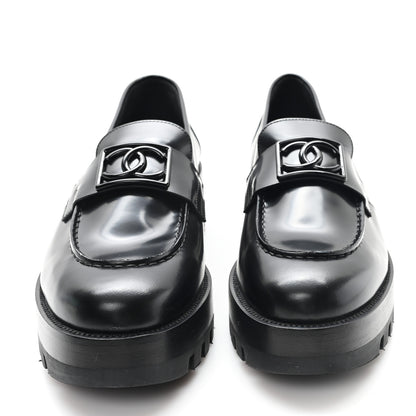Chanel Calfskin Metal CC Loafers 40.5 Black 3 of 10