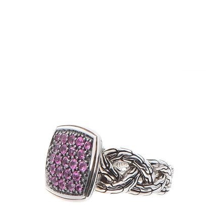 John Hardy Sterling Silver Pink Sapphire Classic Chain Ring 53 6.25 3 of 7