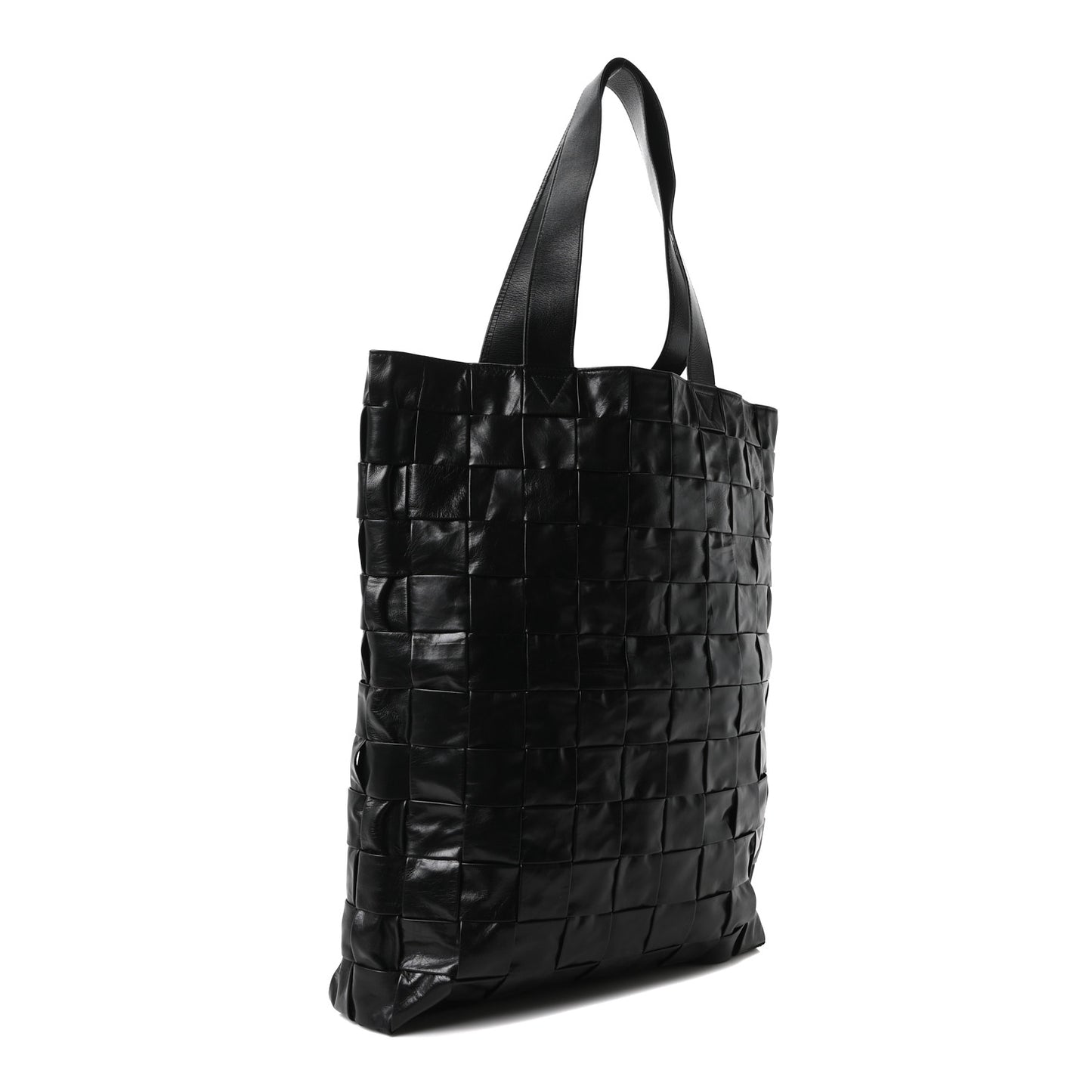 Paper Calfskin Maxi Intrecciato Cassette Tote Black