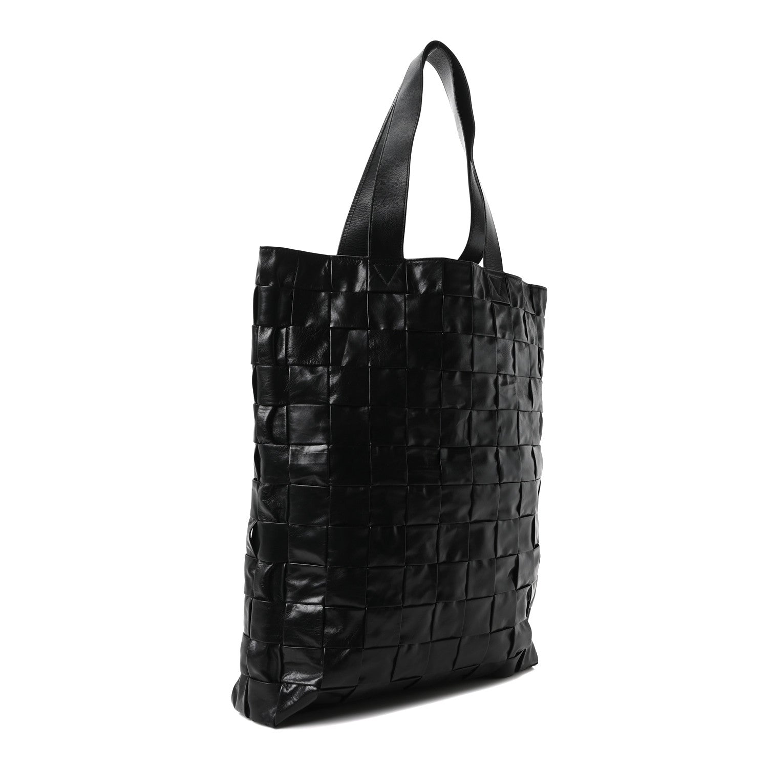 Bottega Veneta Paper Calfskin Maxi Intrecciato Cassette Tote Black 3 of 10
