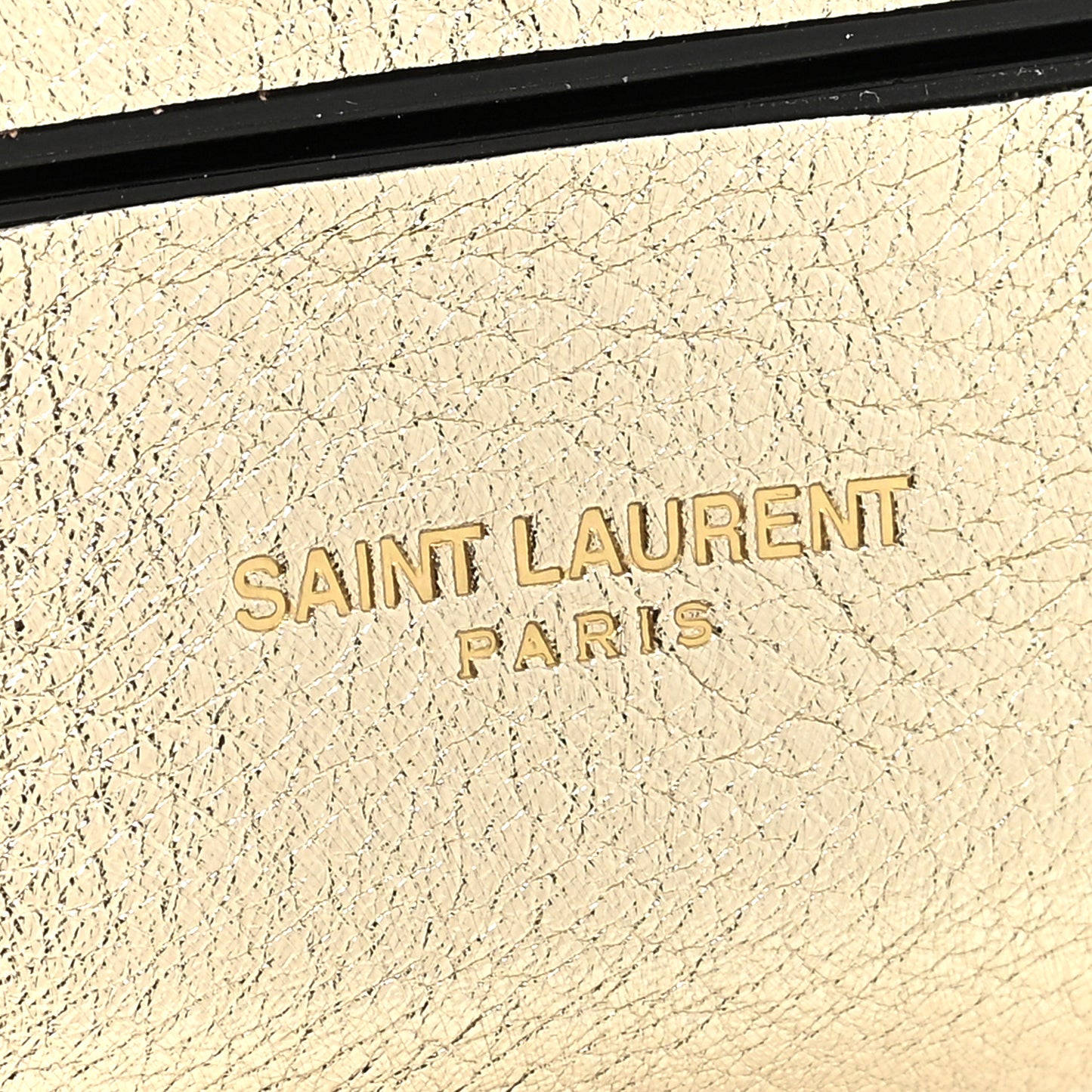 Metallic Calfskin Paris Airpods Pro Holder Gold
