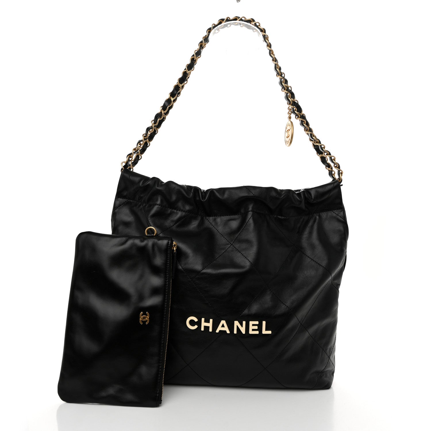 Chanel Calfskin Quilted Small Chanel 22 Black 3 of 9