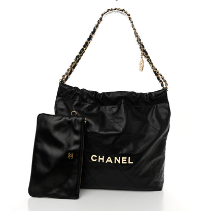 Chanel Calfskin Quilted Small Chanel 22 Black 3 of 9