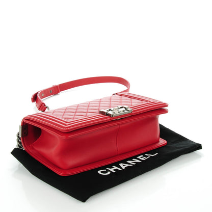 Chanel Calfskin Quilted Medium Boy Flap Red 5 of 8