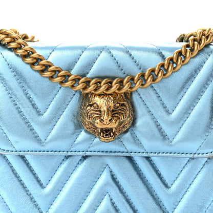 Gucci Metallic Nappa Matelasse Broadway Shoulder Bag Cielo 9 of 11