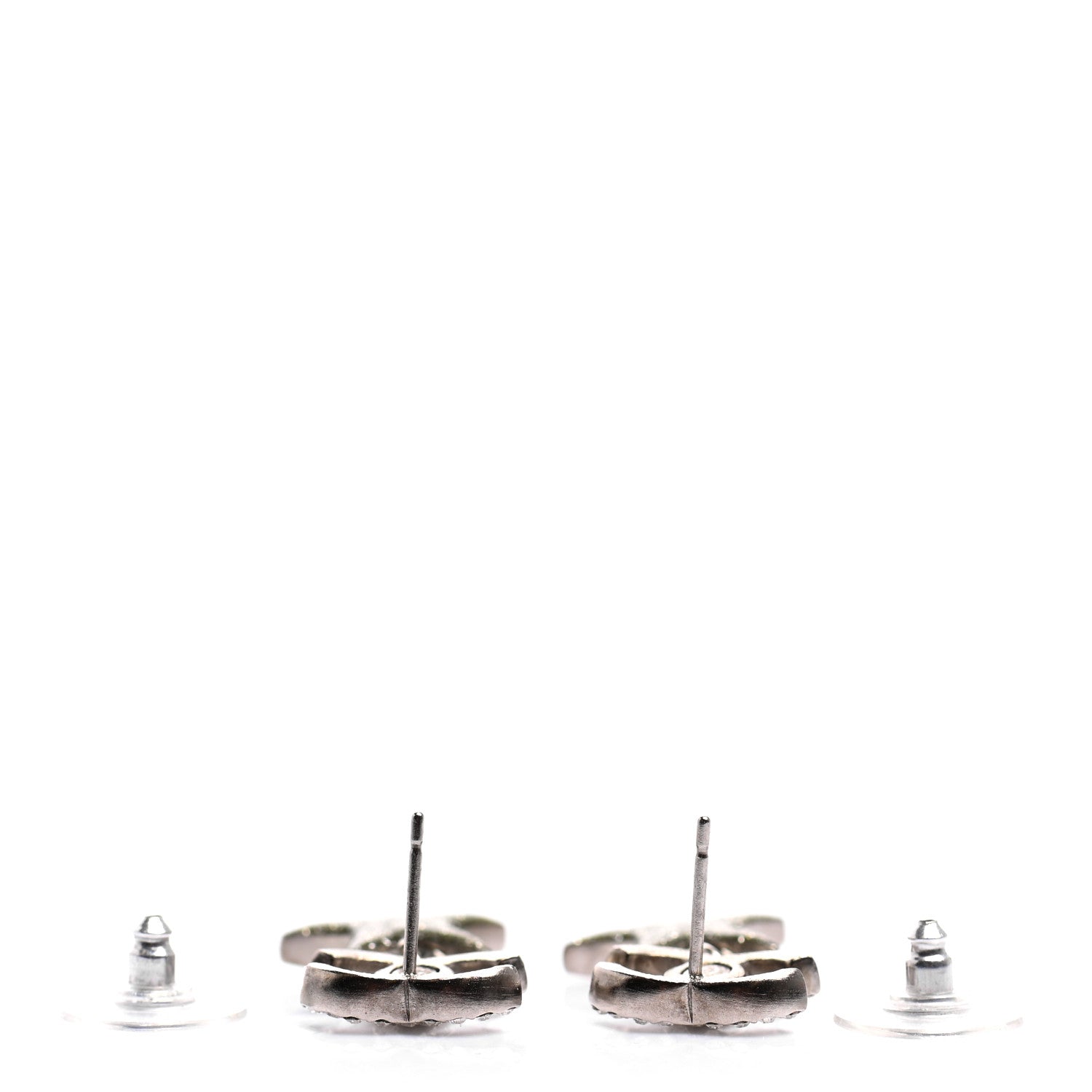 Chanel Crystal CC Starfall Drop Earrings Silver 3 of 5