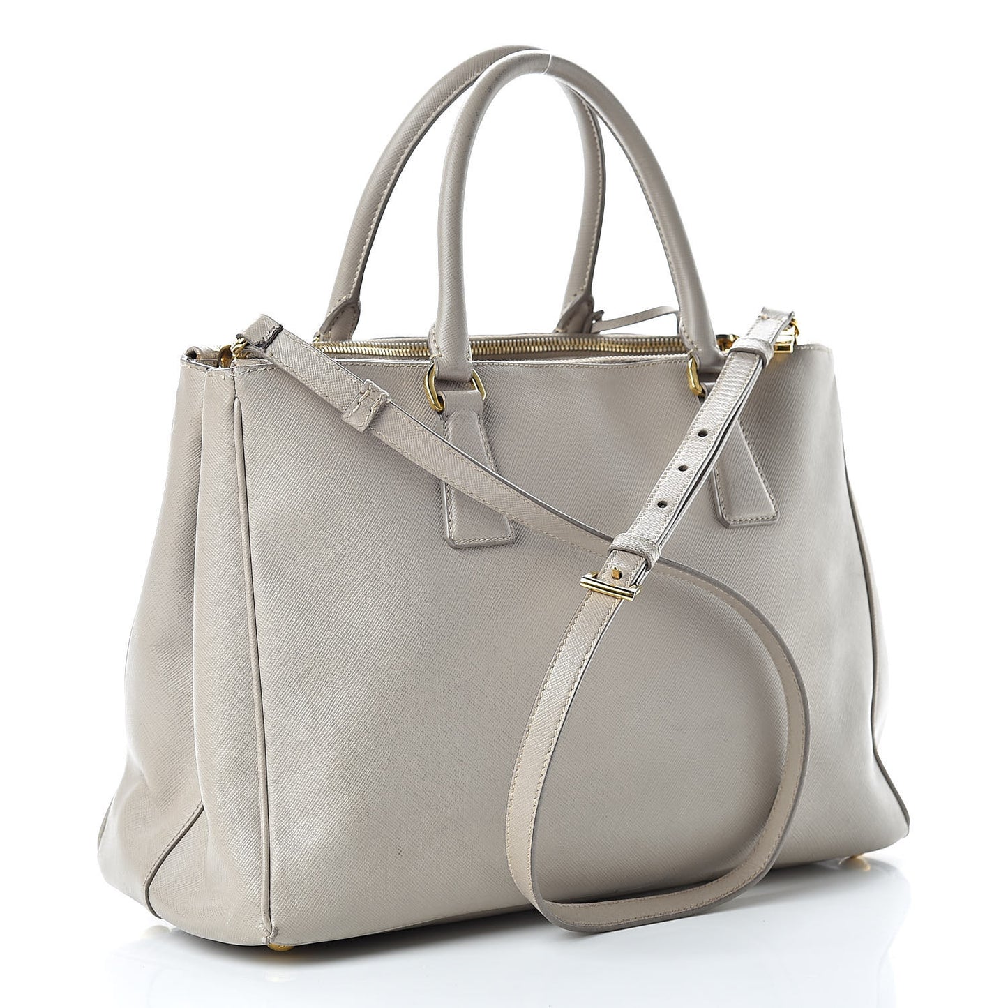 Saffiano Medium Galleria Double Zip Tote Argilla