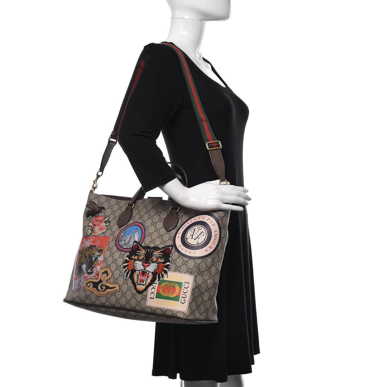 Gucci Soft GG Supreme Monogram Courrier Medium Crossbody Tote Beige New Acero 2 of 11
