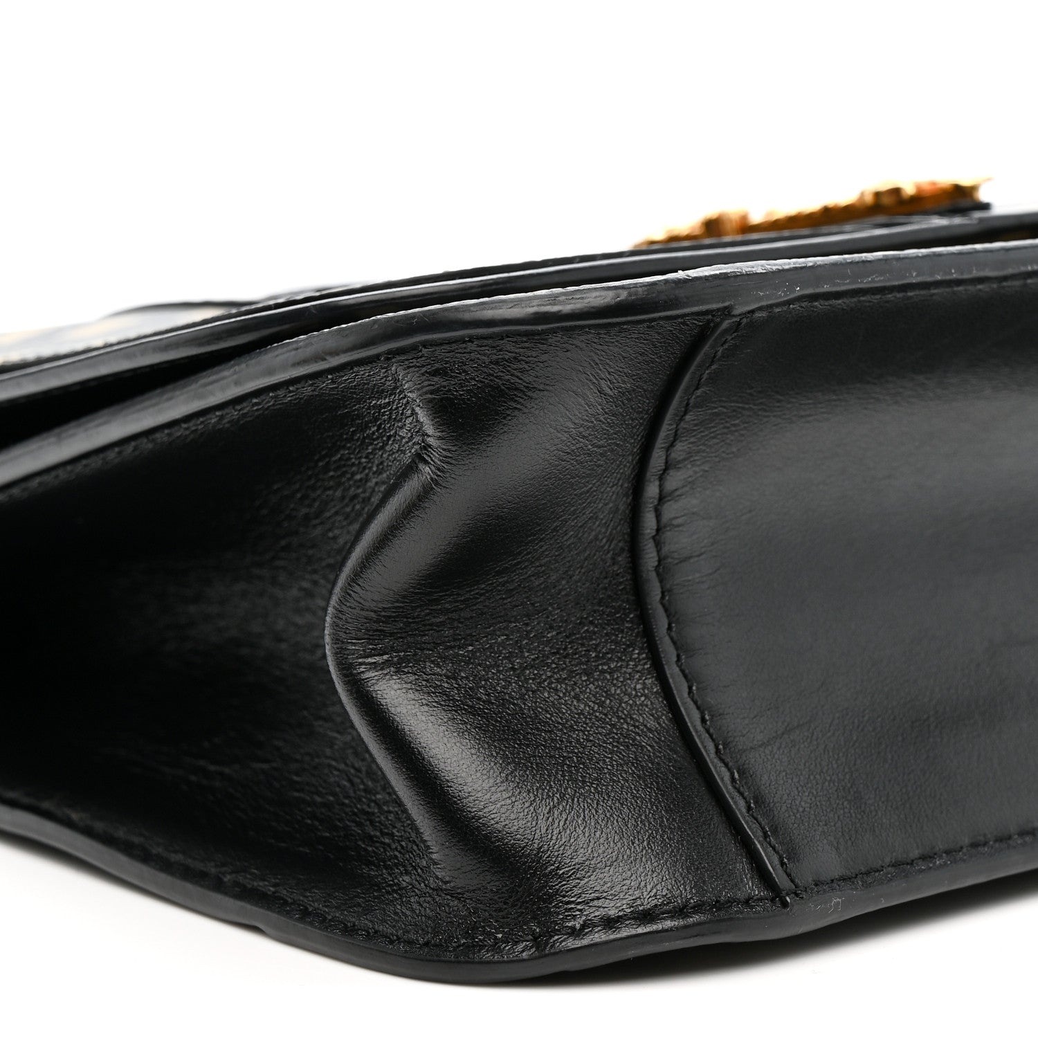 Versace Coated Canvas La Greca Signature Print Virtus Top Handle Shoulder Bag Black Khaki 8 of 12