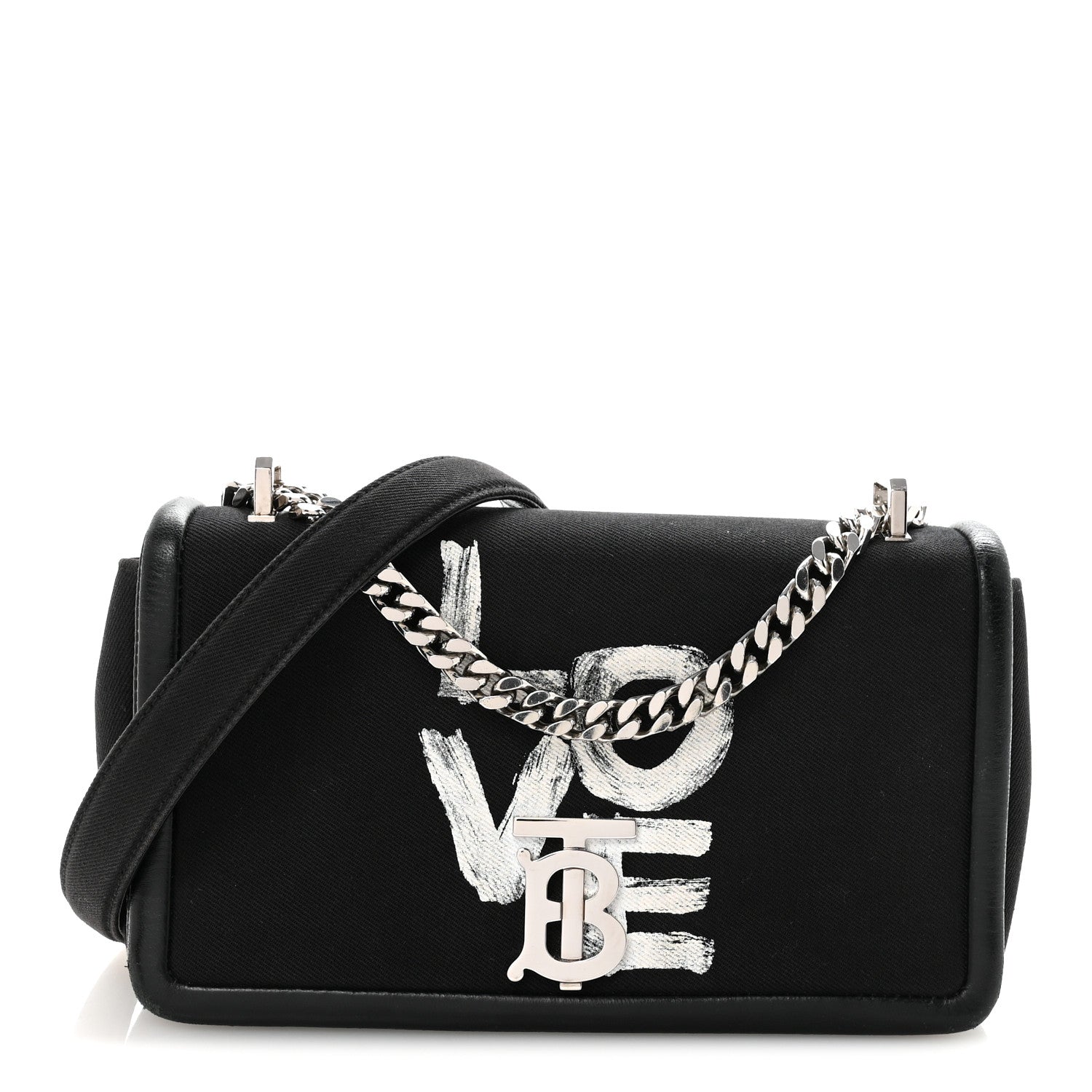 Burberry Canvas Printed Small Love Lola Bag Black 1 of 10
