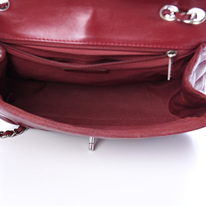 Chanel Lambskin Chevron Quilted Medium Surpique Flap Dark Red 4 of 15