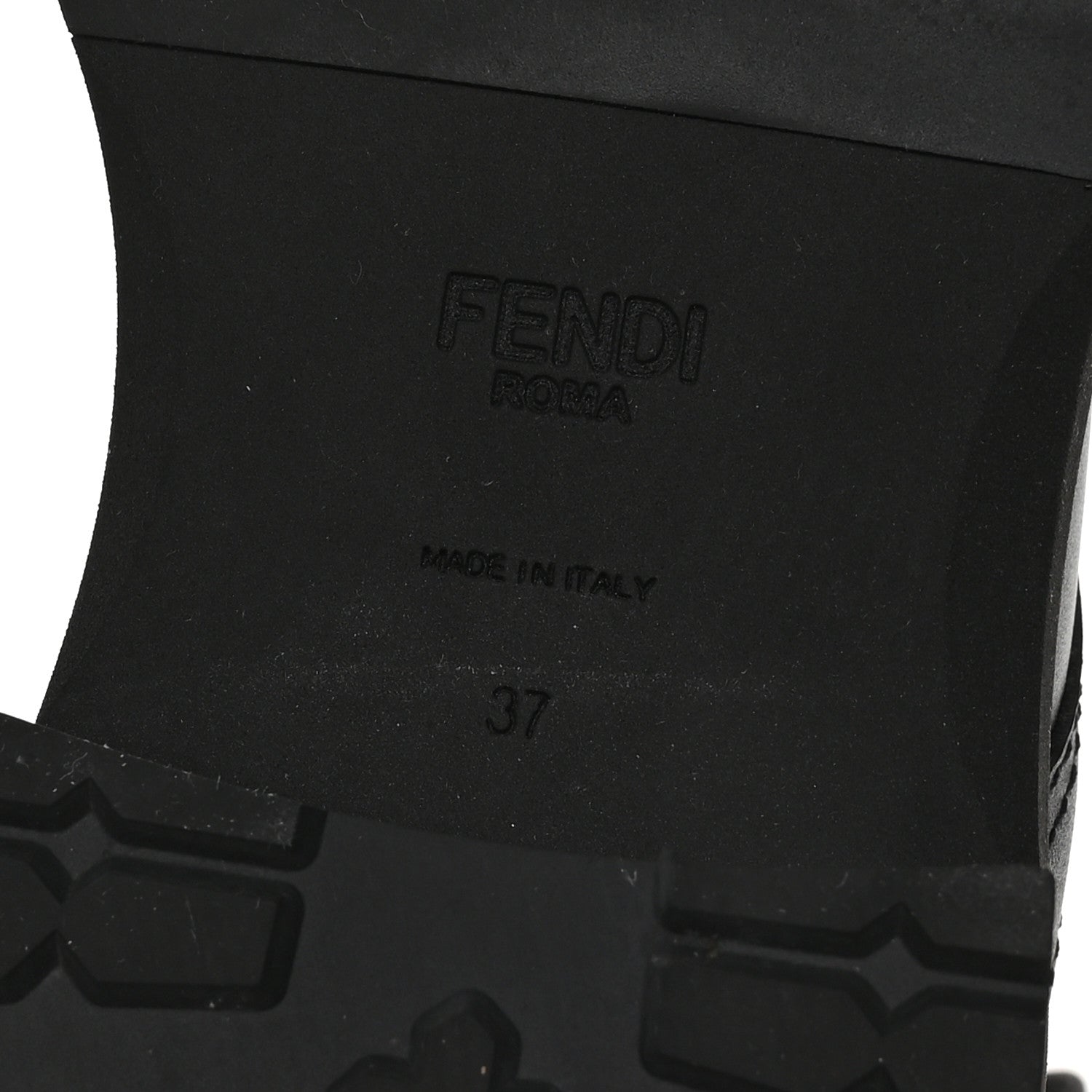 Fendi Calfskin Stretch Fabric FF Rockoko Tall Biker Boots 37 Tobacco Black Marino 7 of 8