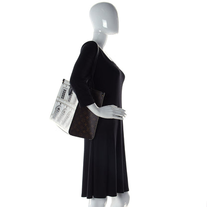 Louis Vuitton X FORNASETTI Calfskin Architettura Onthego MM Black White 2 of 10