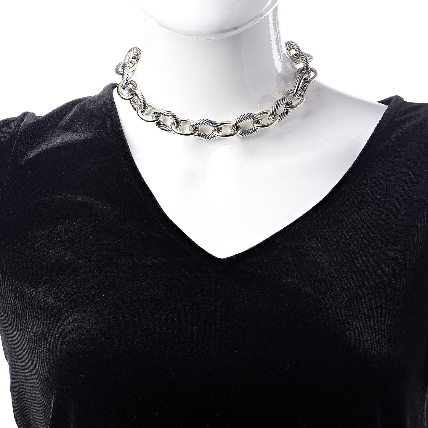 Sterling Silver 18K Yellow Gold 23mm Extra Large Oval Link Necklace