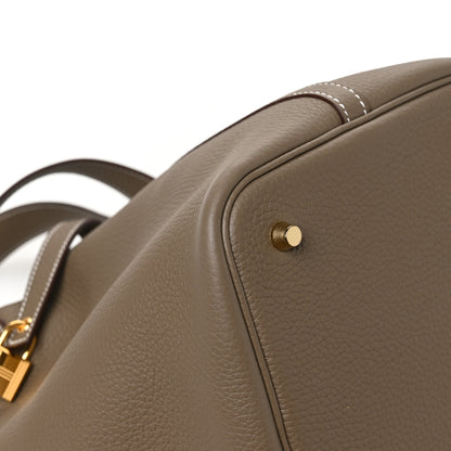 Hermes Taurillon Clemence Picotin Lock 22 MM Etoupe 12 of 13