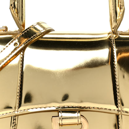 Balenciaga Metallic Calfskin Hourglass Top Handle Bag XS Gold 9 of 11