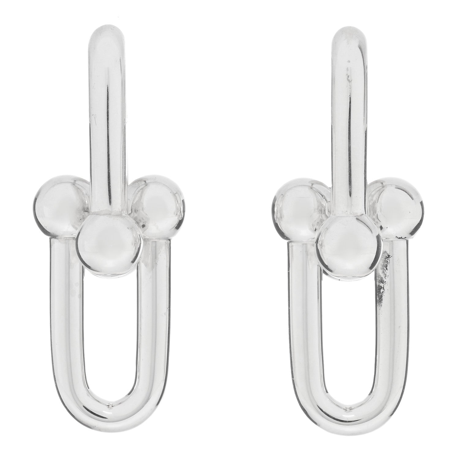 Tiffany Sterling Silver Large HardWear Link Earrings 1 of 5