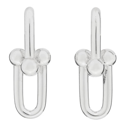 Tiffany Sterling Silver Large HardWear Link Earrings 1 of 5