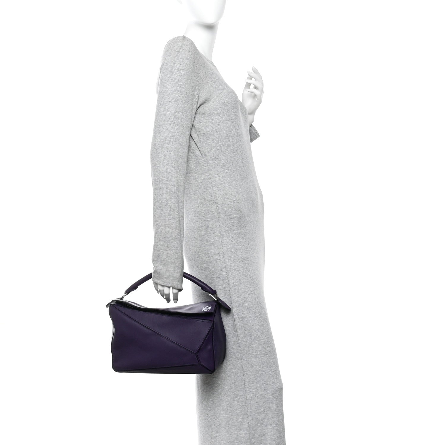 Loewe Calfskin Medium Puzzle Bag Purple 2 of 10