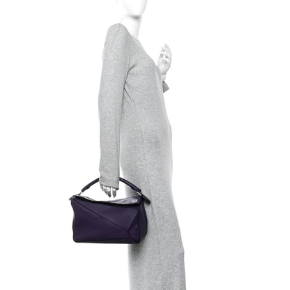 Loewe Calfskin Medium Puzzle Bag Purple 2 of 10