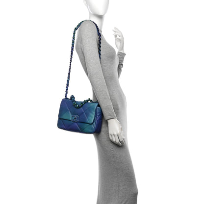 Chanel Tie Dye Calfskin Quilted Medium Chanel 19 Flap Blue Purple 2 of 10