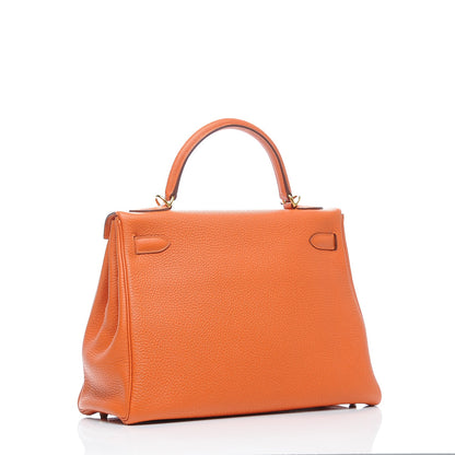 Hermes Togo Kelly Retourne 32 Orange 3 of 23