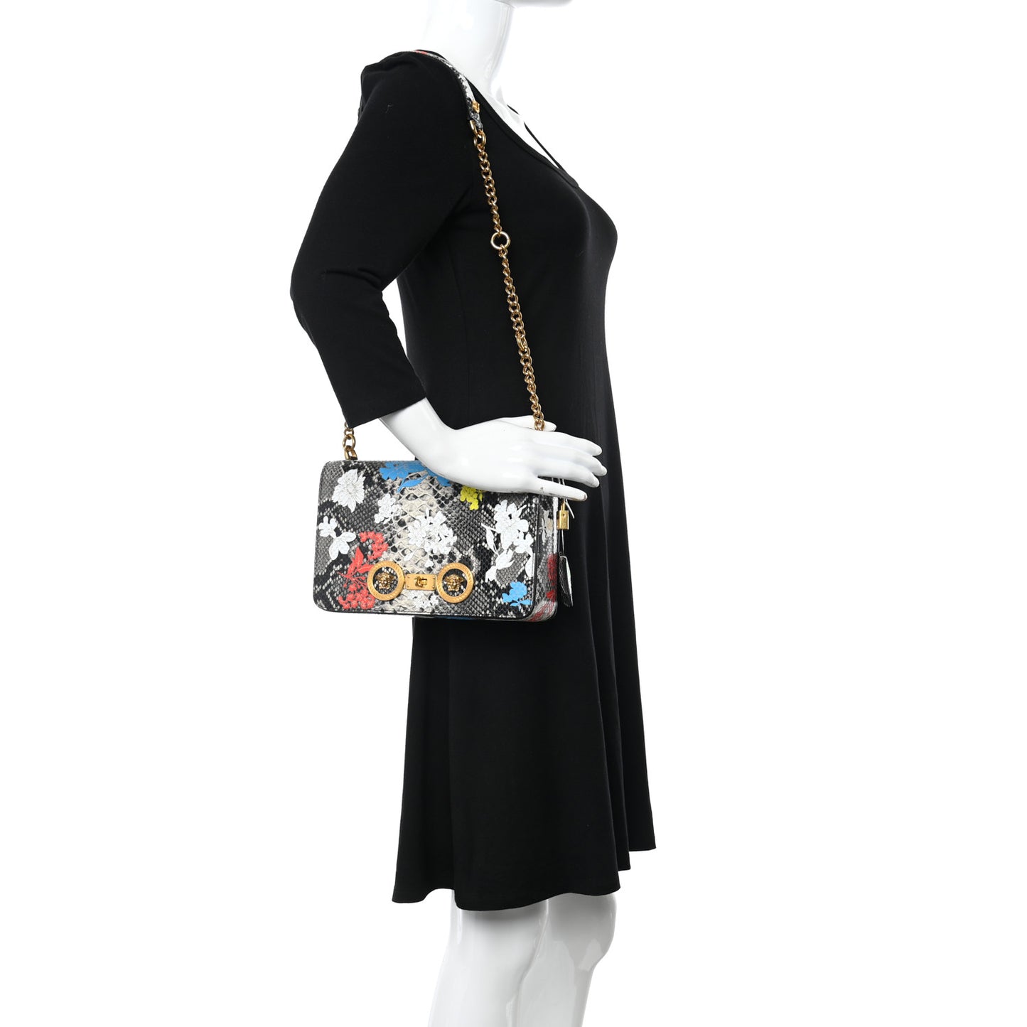 Snakeskin Floral Print Tribute Crossbody Bag Multicolor