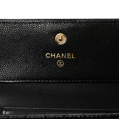 Chanel Caviar Quilted Compact Boy Wallet Black 7 of 10