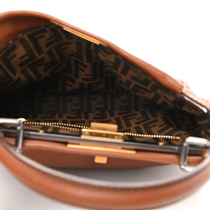 Fendi Goatskin Zucca Medium Peekaboo Iconic Satchel Cuoio Tobacco Moro 4 of 12