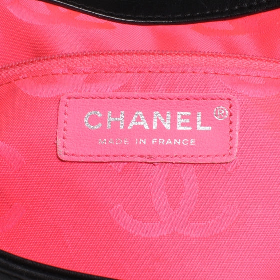 Calfskin Quilted Large Cambon Flap Black