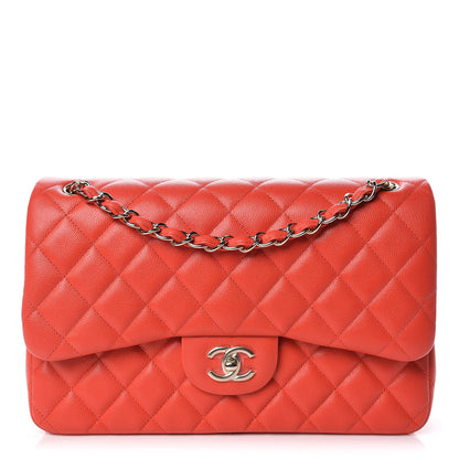 Chanel Caviar Quilted Jumbo Double Flap Red 1 of 10