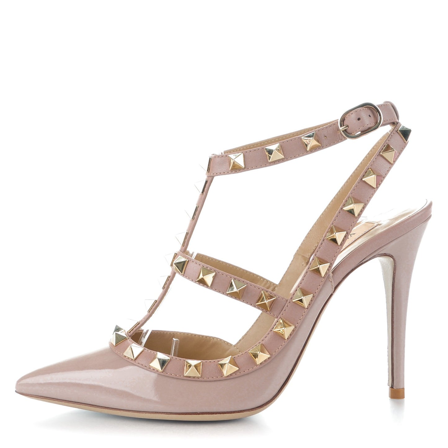 Patent Rockstud Ankle Strap Pumps 35.5 Poudre