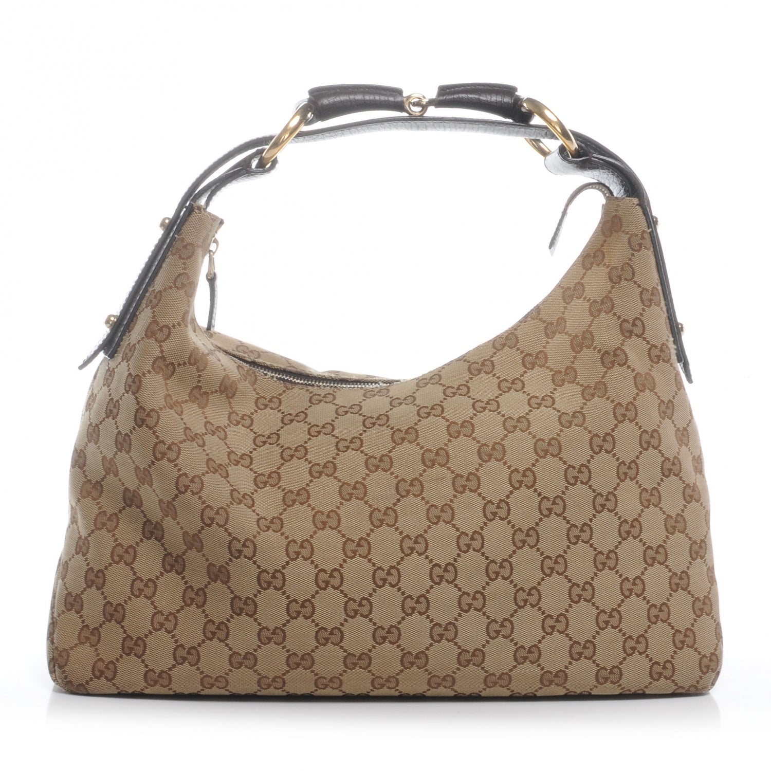 Gucci Monogram Medium Horsebit Chain Hobo Ebony 1 of 8