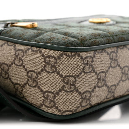 Gucci Monogram GG Mignon Textured Dollar Calfskin GG Supreme Monogram Quilted Mini GG Belt Bag Green Beige Ebony 9 of 10