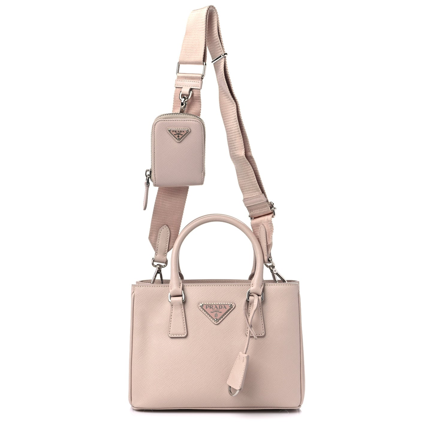 Saffiano Lux Micro Galleria Shoulder Bag Ninfea