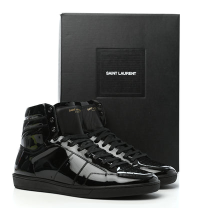 Saint Laurent Patent Court Classic SL/10H High Top Sneakers 44 Black 10 of 10