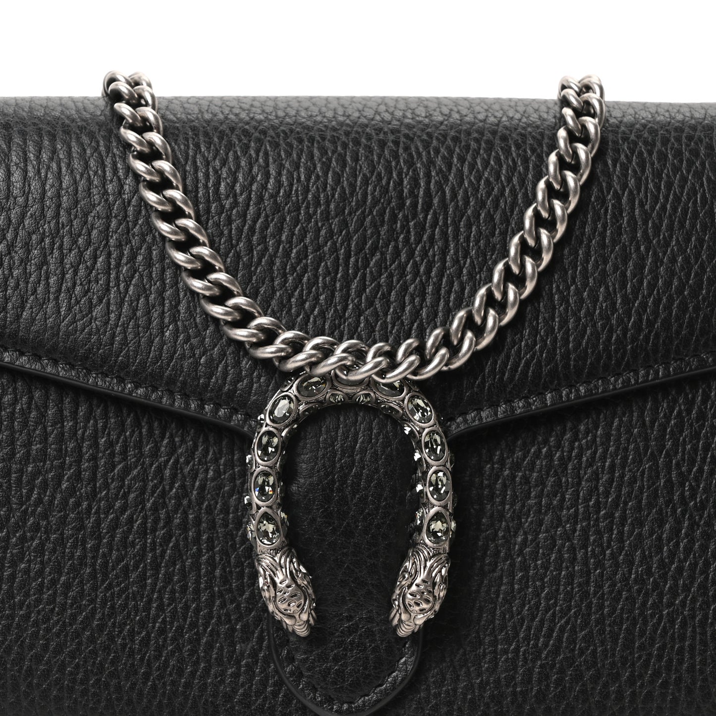Calfskin Mini Dionysus Chain Wallet Black