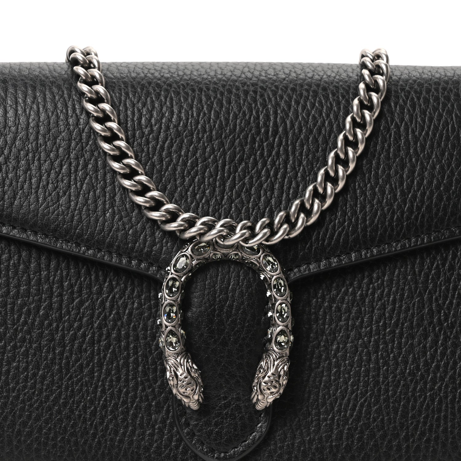 Gucci Calfskin Mini Dionysus Chain Wallet Black 7 of 9