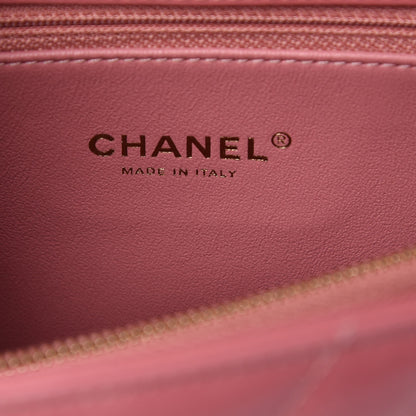 Chanel Calfskin Lizard Chevron Quilted Small Coco Handle Flap Pink 6 of 7