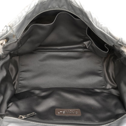 Chanel Vinyl Mohair Trimmed Accordion Arctic Polar Ice Flap Silver 4 of 9
