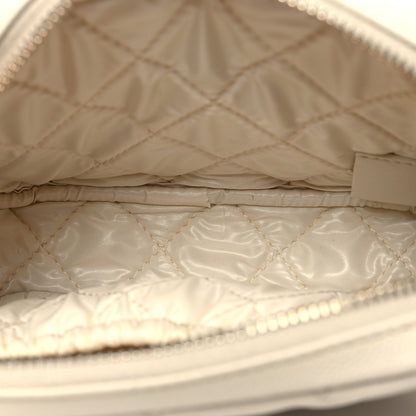 Chanel Caviar Quilted Small Curvy Pouch Cosmetic Case White 5 of 10