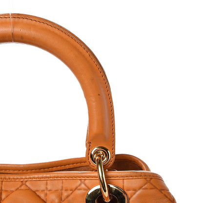 Christian Dior Lambskin Cannage Soft Lady Dior Shopping Tote Orange 12 of 20