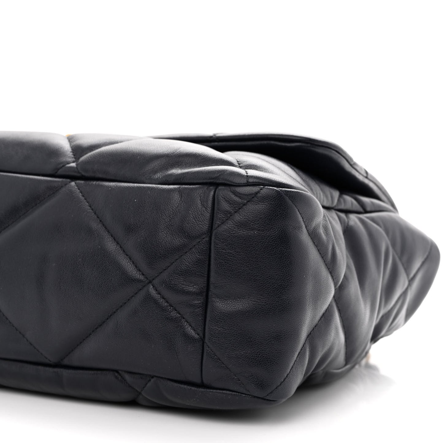 Goatskin Quilted Maxi Chanel 19 Flap Navy Blue